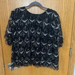 Elegant Black and Silver Women's Top